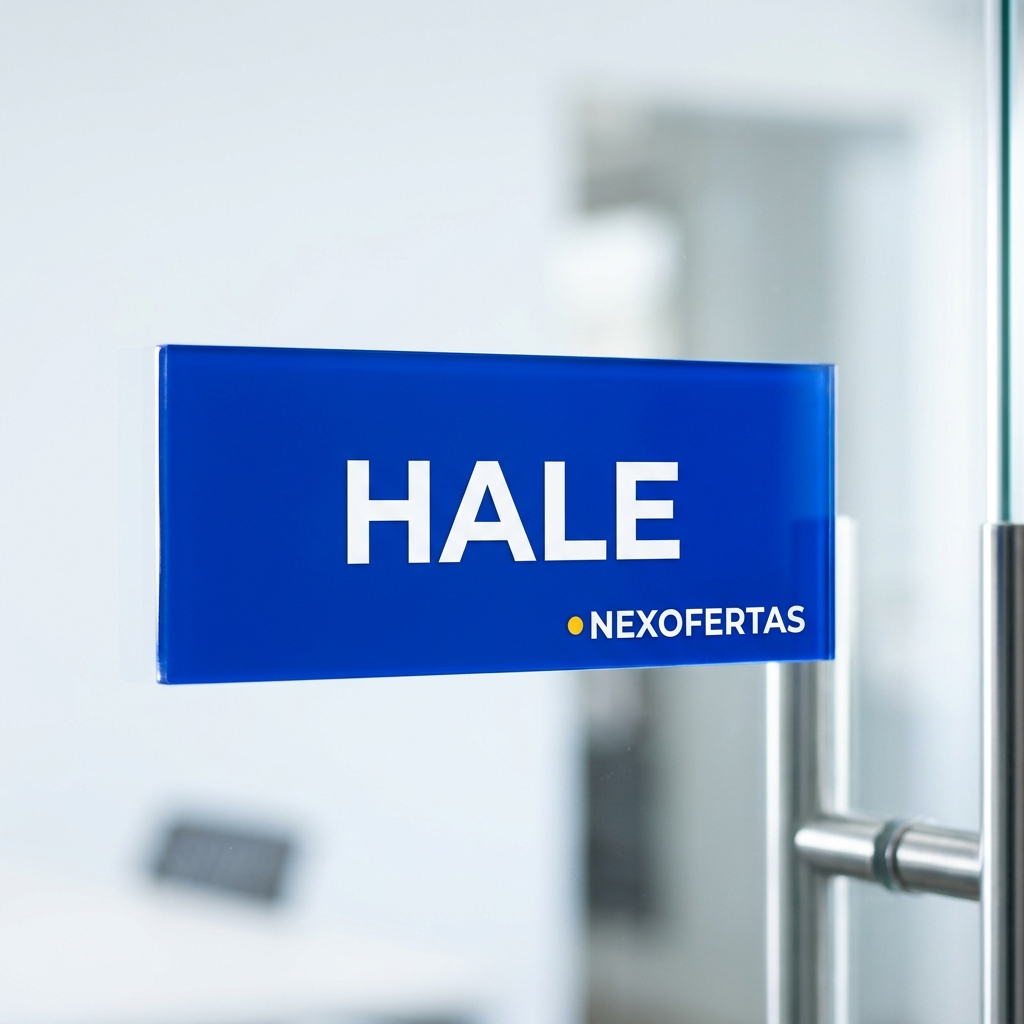 [NX-letrero-hale-personalizado-en-acrilico-placa-8x2-pulgada] Placa de puerta "Hale" en acrílico 8x2"