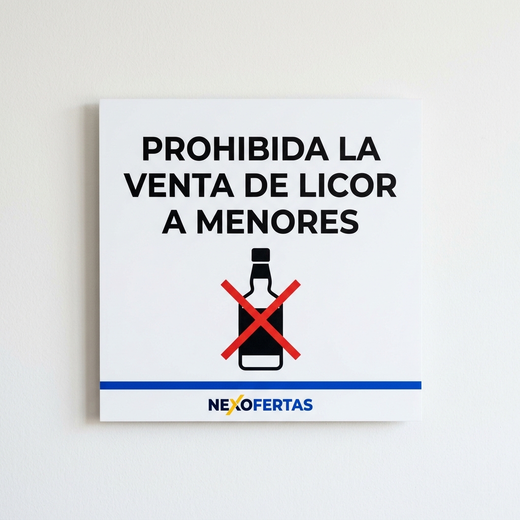 [NX-prohibida-venta-de-licor-a-menores] Letrero "Prohibida la venta de licor a menores" PVC 14x8.5"
