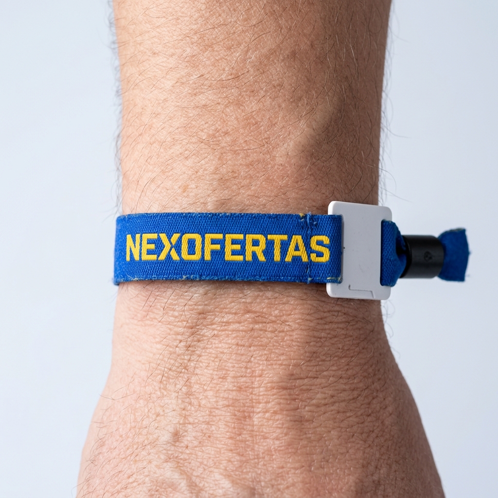 [NX-gb-pulsera-rfid-tela-un-uso] Pulsera de tela con chip RFID y cierre de un solo uso